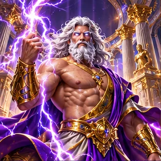Blitzgott vor goldenem Tempel