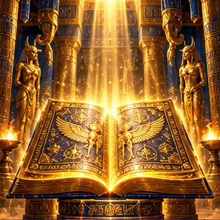 Leuchtendes Buch in einem Tempel
